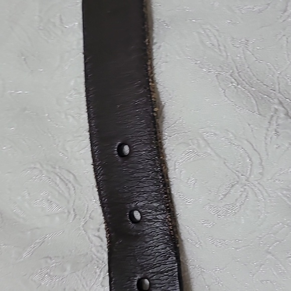 Fossil Geo Color Block Cabernet Leather Belt Size Small - Picture 8 of 8